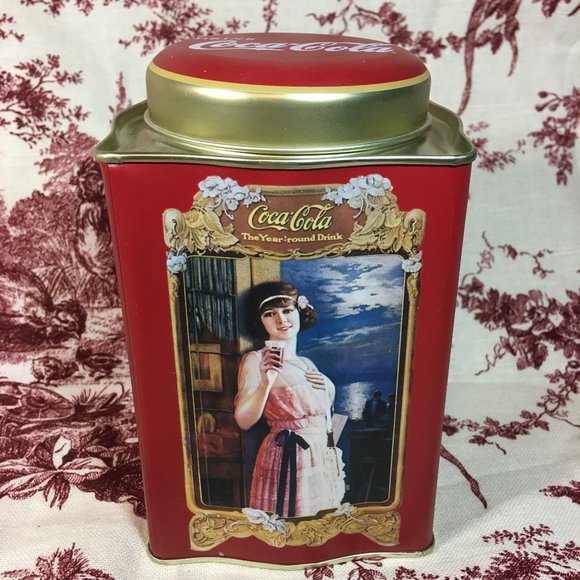 Coca Cola Vintage Lady Reproduction Tin - Picture 1 of 6